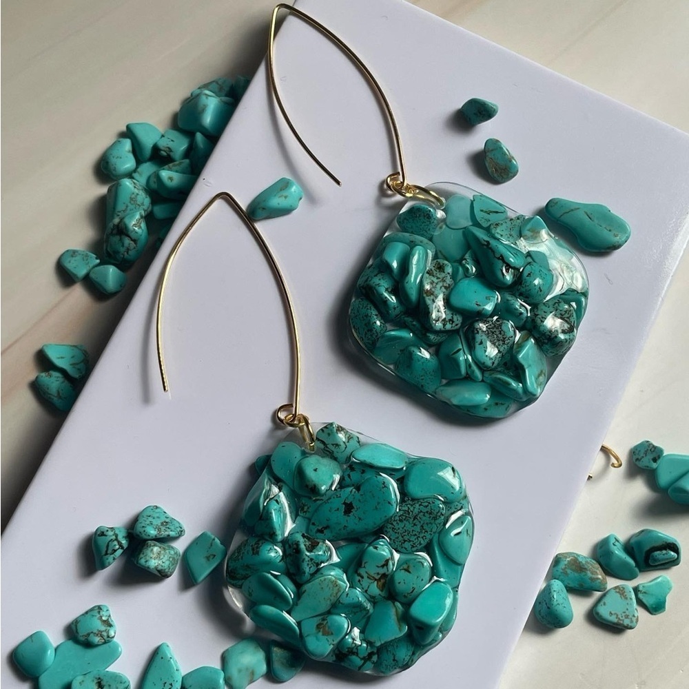 Handmade Genuine Turquoise Earrings